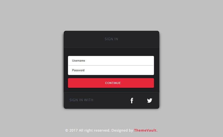Free Responsive Simple Sign In Form Template