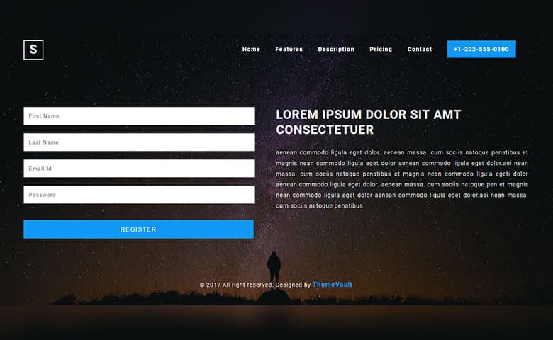  Free Snow Register Form Responsive Template