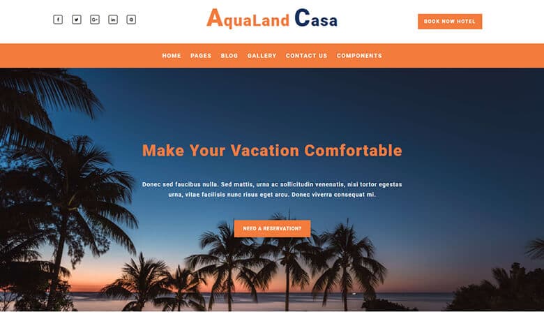 AquaLand Casa – Responsive Travel Company Website Template Free
