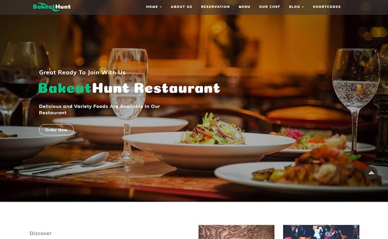 BakeatHunt – Best Restaurant Web Design Template HTML5