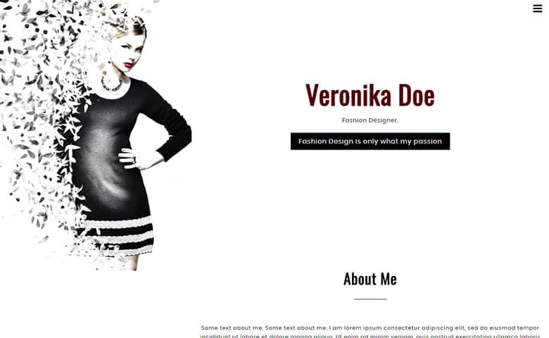 VeronikaDoe – Free Fashion Design Portfolio Template HTML5