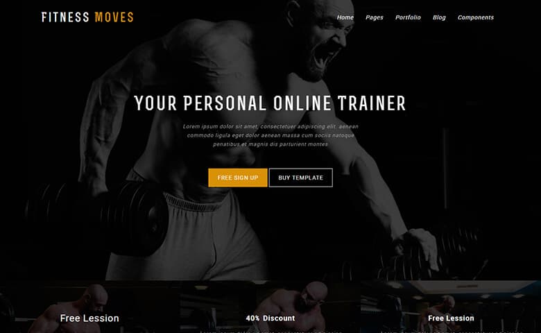 Fitnessmoves – Resposnive HTML5 Fitness Website Design Template
