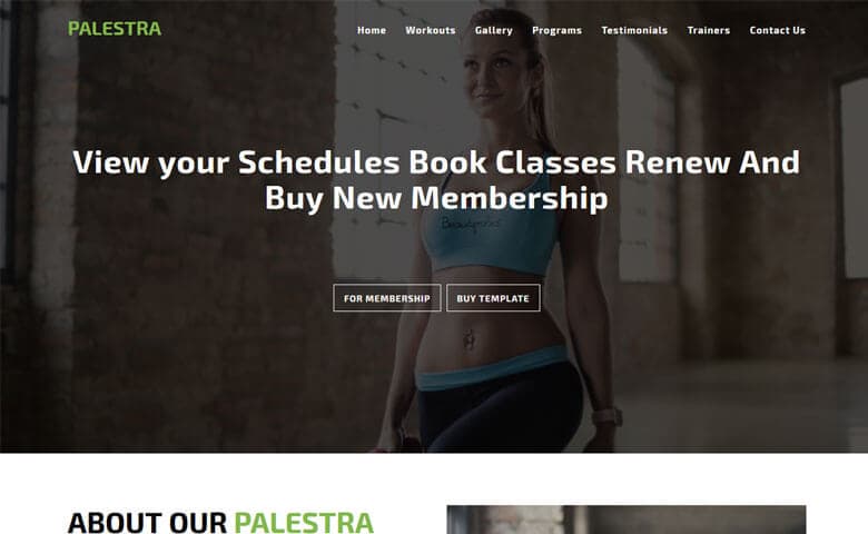 Palestra – Best Gym Websites Design HTML5 Template