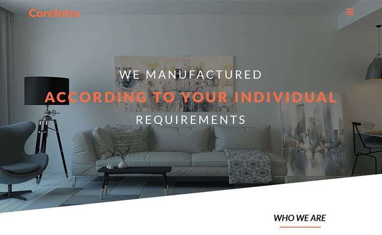 Coreintra – Responsive Template For Interior Furniture Business