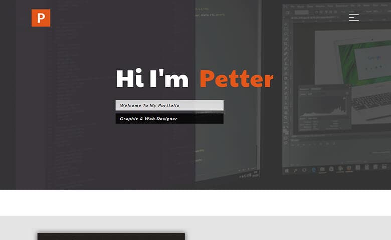 Petter – Responsive Graphic Design Portfolio Website Template