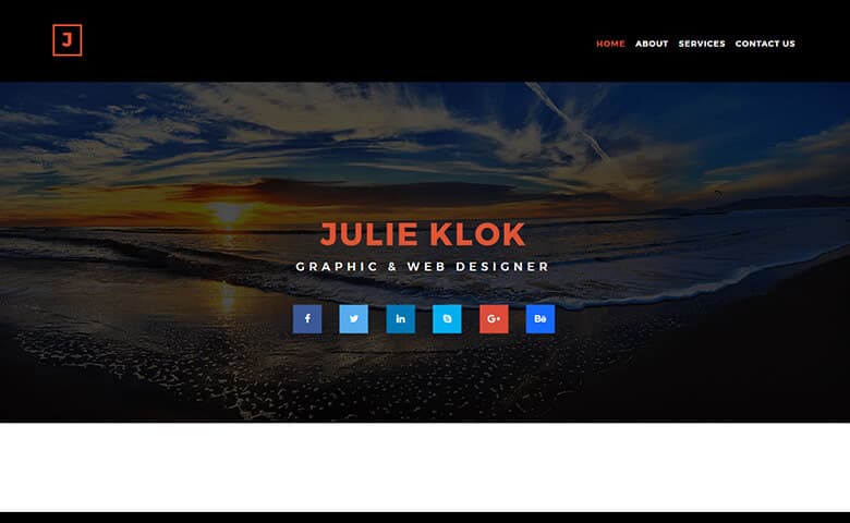 Julie-Klok – Free Graphic Design Portfolio Template Download