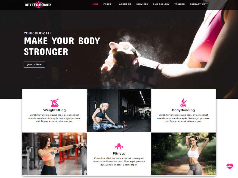 BetterBodiez – Responsive Fitness Website Design Template