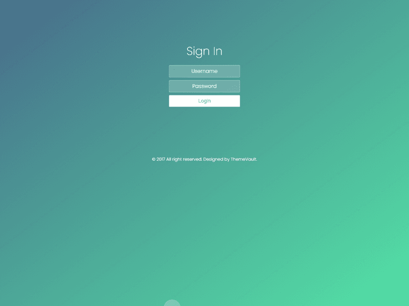 Bubble Login Form Free Responsive Widget