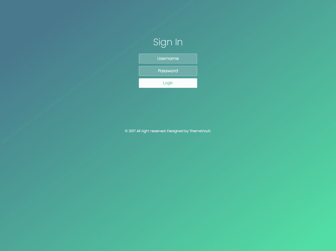 Bubble Login Form template preview
