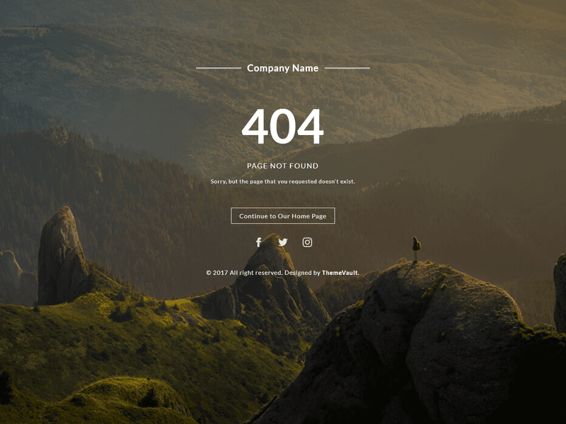 Cool 404 Error Page Free Responsive Widget Template