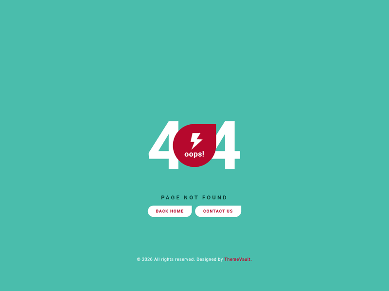 Creative Vibrant 404 Error Page Widget Template
