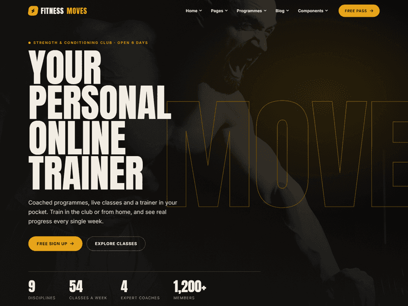 Fitnessmoves – Resposnive HTML5 Fitness Website Design Template