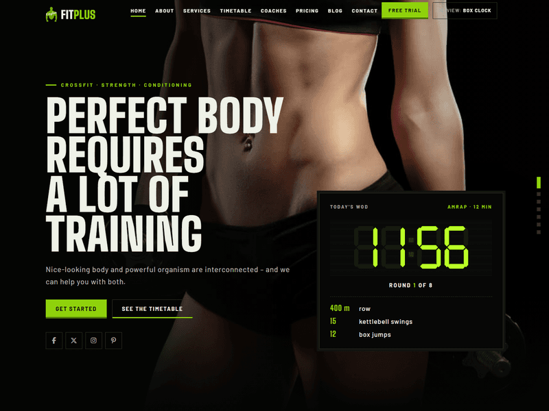 FitPlus – Free Gym Fitness Website Template Html5