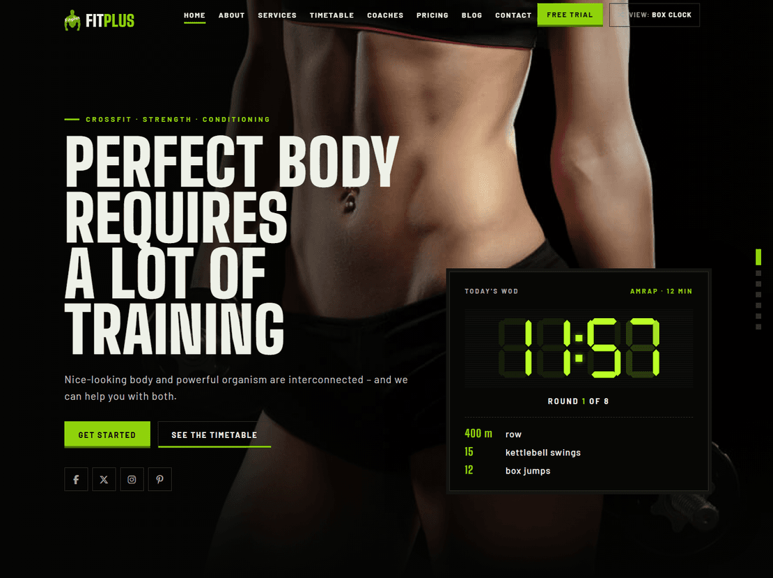 FitPlus template preview