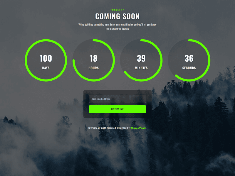 Responsive Forestry Counter Widget Template