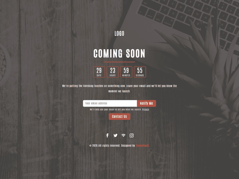 Responisve Forthcoming Page Free Widget Template