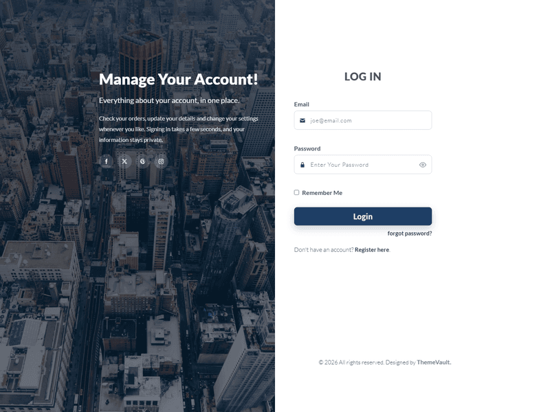 Responsive Full Screen Login Form