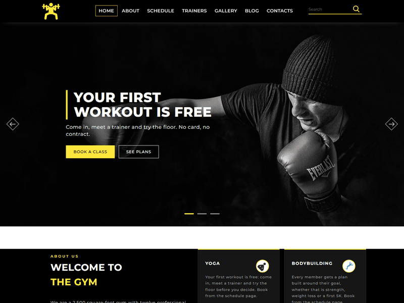 Gym-Fitcare - Health and Fitness Website Templates