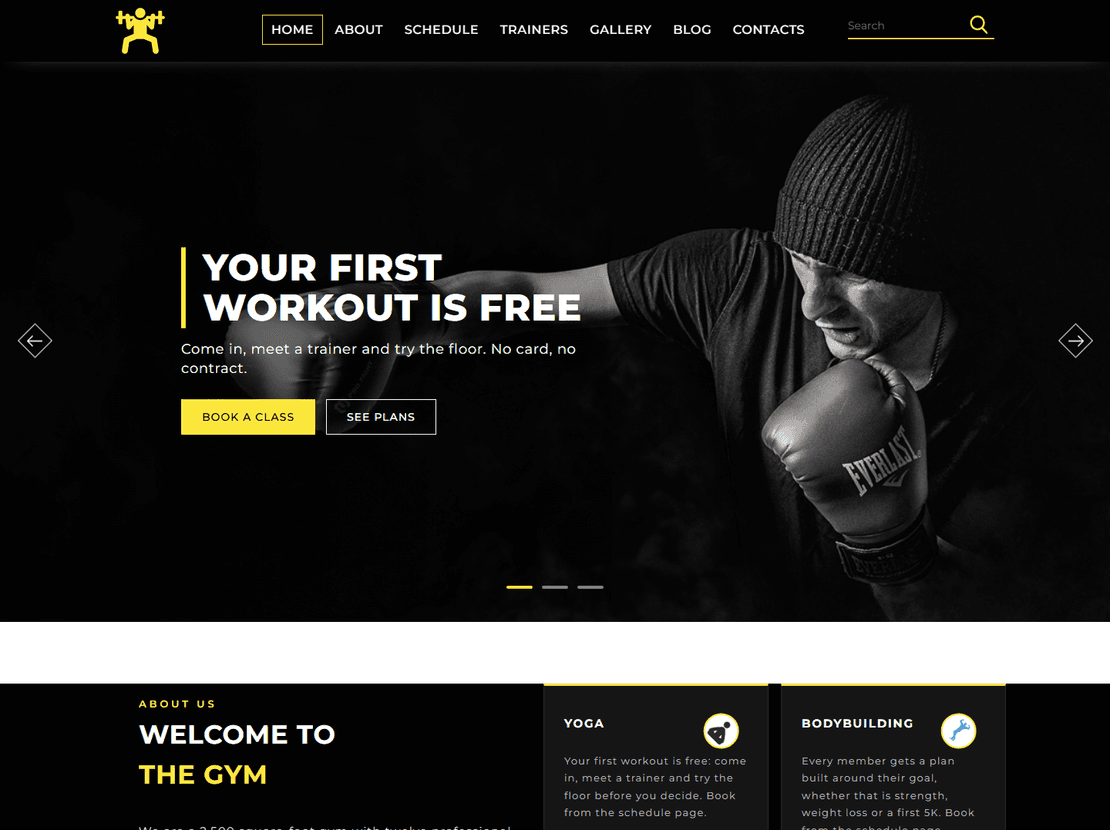 Gym-Fitcare template preview