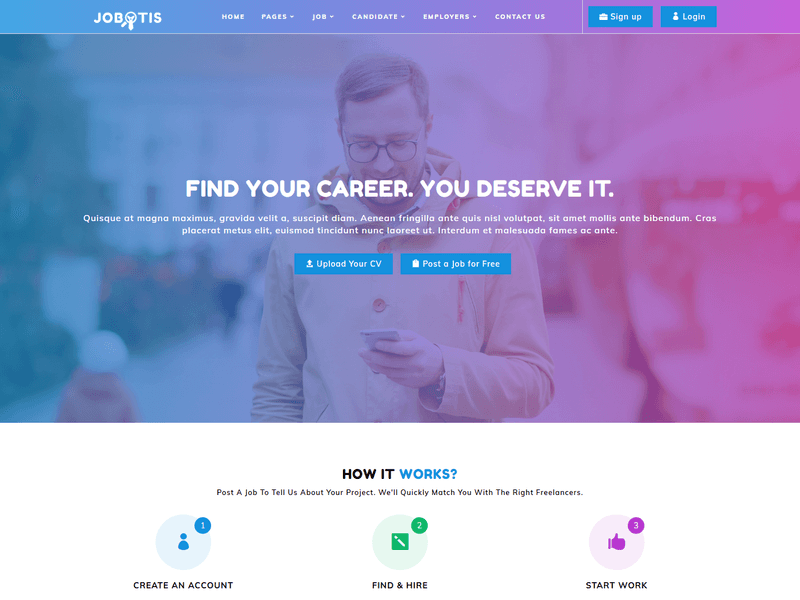 Jobotis – Online Job Portal HTML5 Website Template