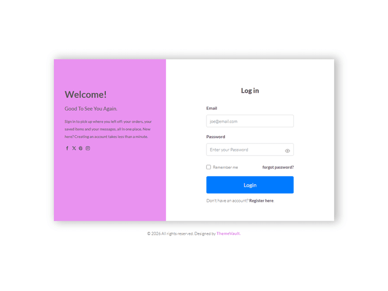 Blossom Login Form