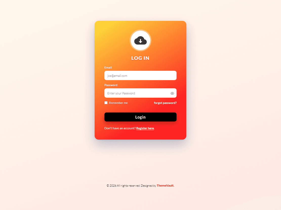Portal Login Form 3