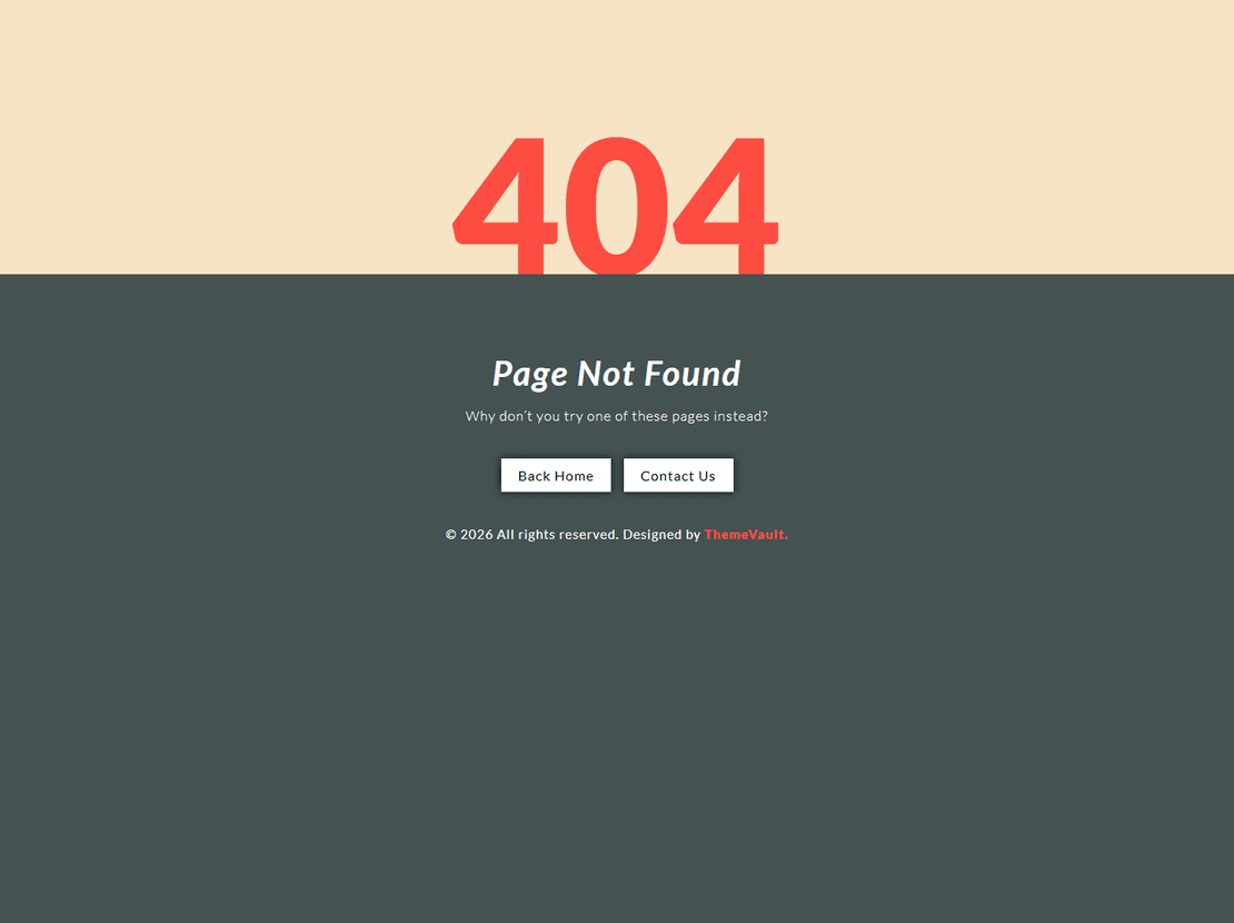 Simple looking 404 Page