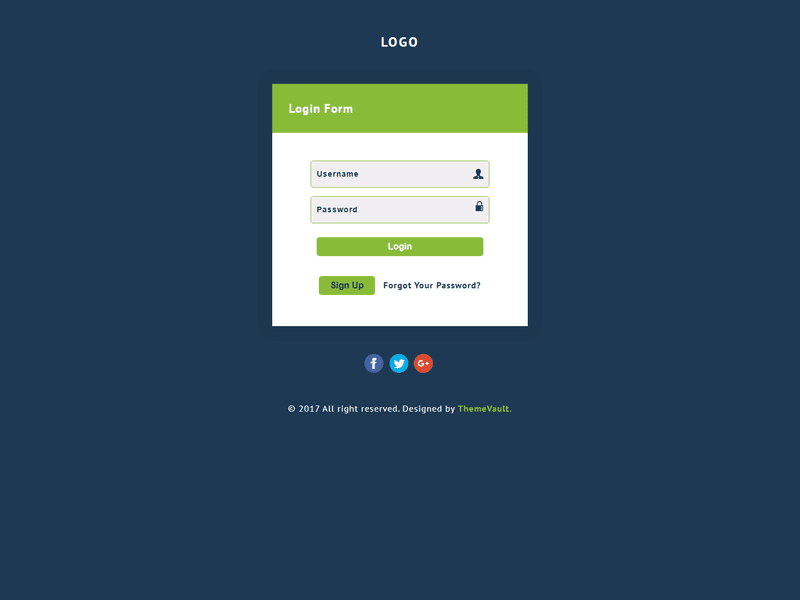 Simple Plain Login Form Widget Template