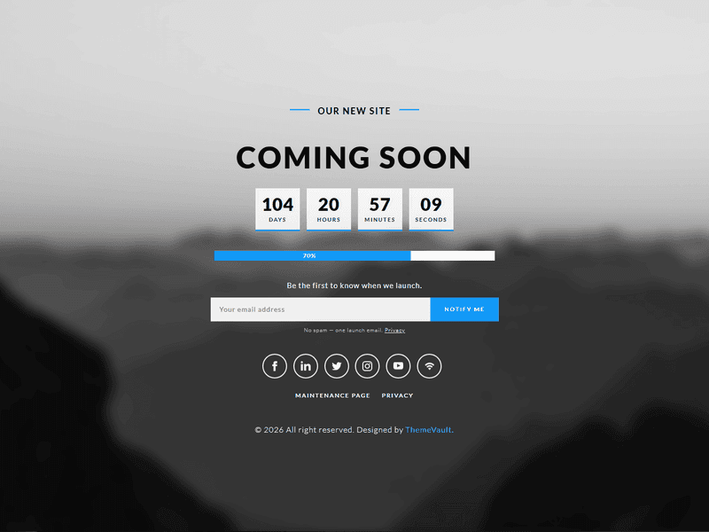 Utmost Coming Soon Free Responsive Widget Template