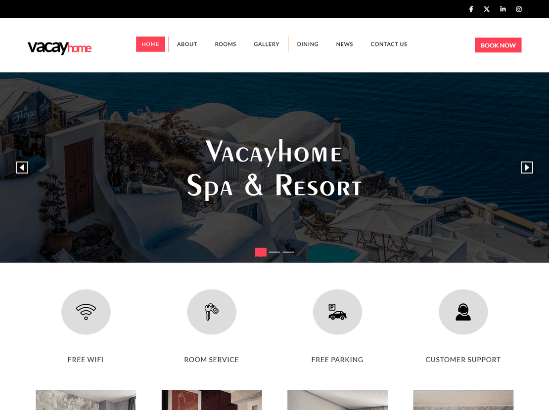 VacayHome template preview