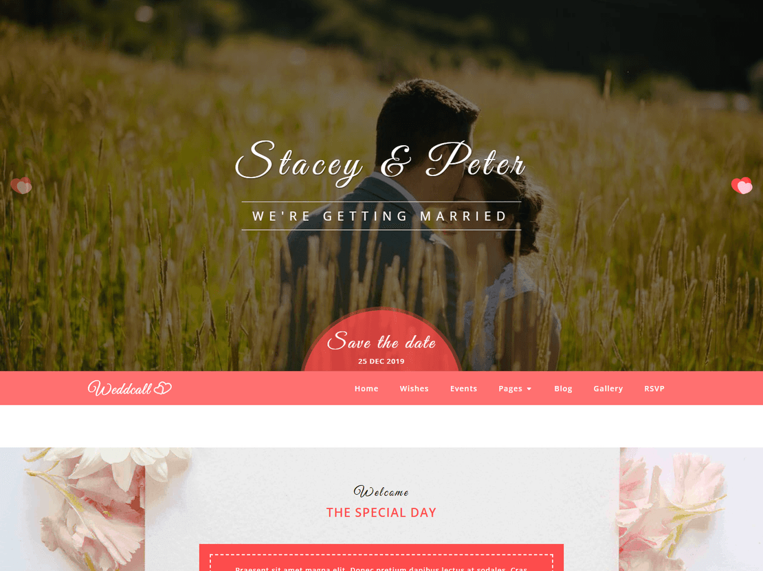 Weddcall template preview