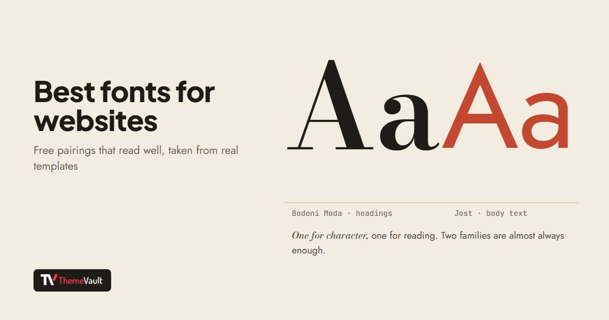 Best Fonts for Websites (2026): Free Pairings That Read Well