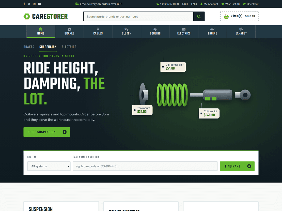Carestorer template preview