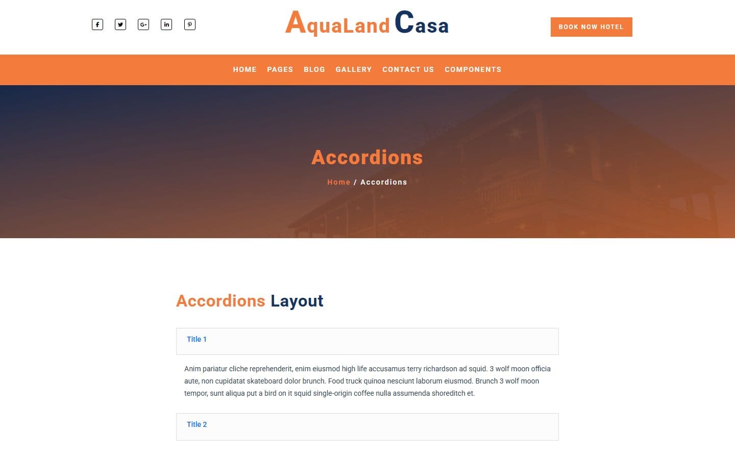 AquaLand Casa Accordions page