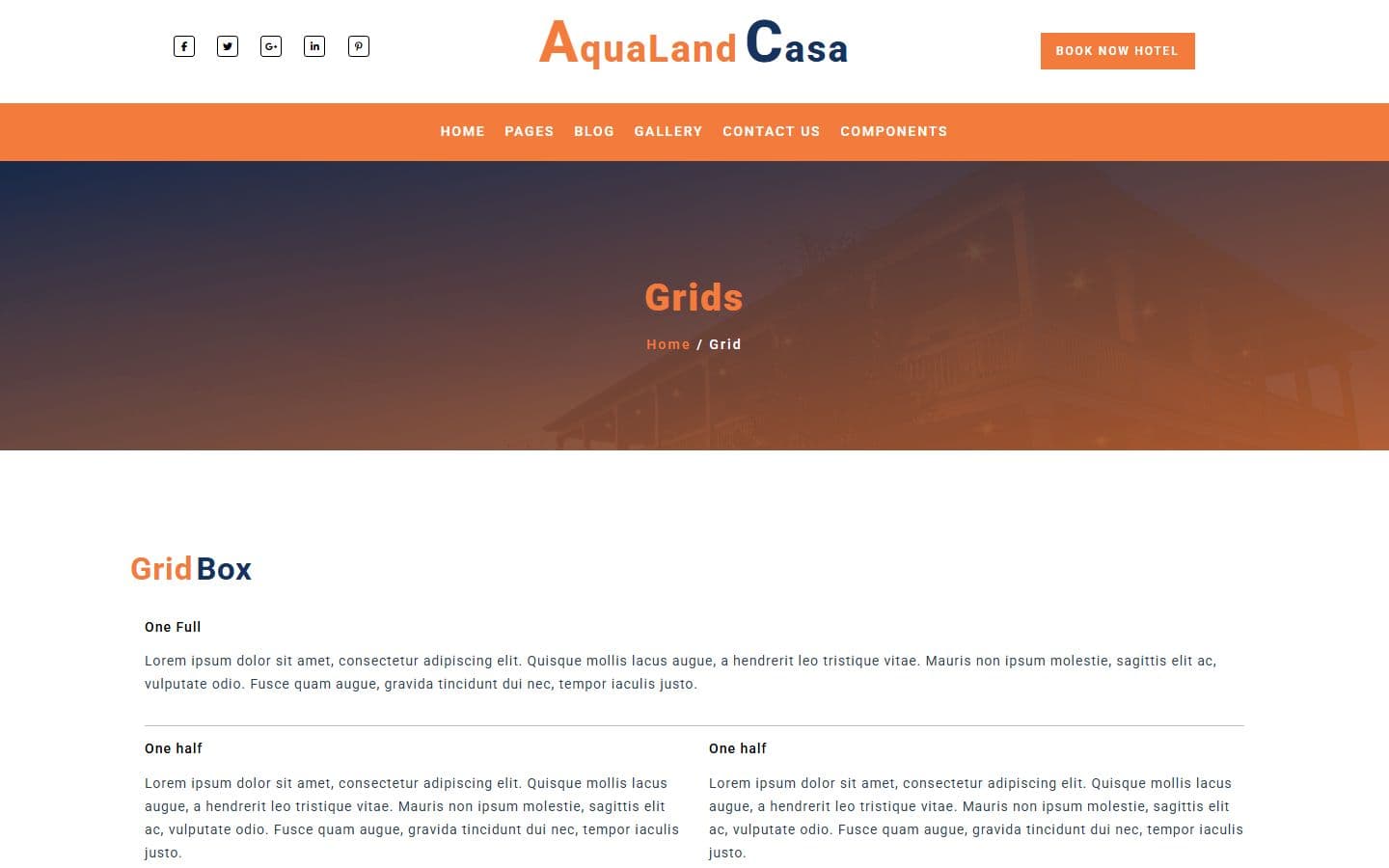 AquaLand Casa Grid page