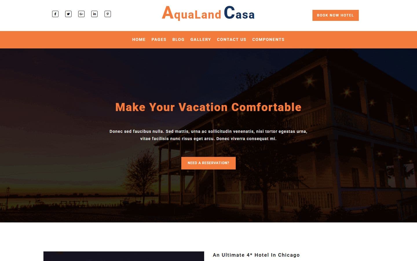AquaLand Casa Rooms page