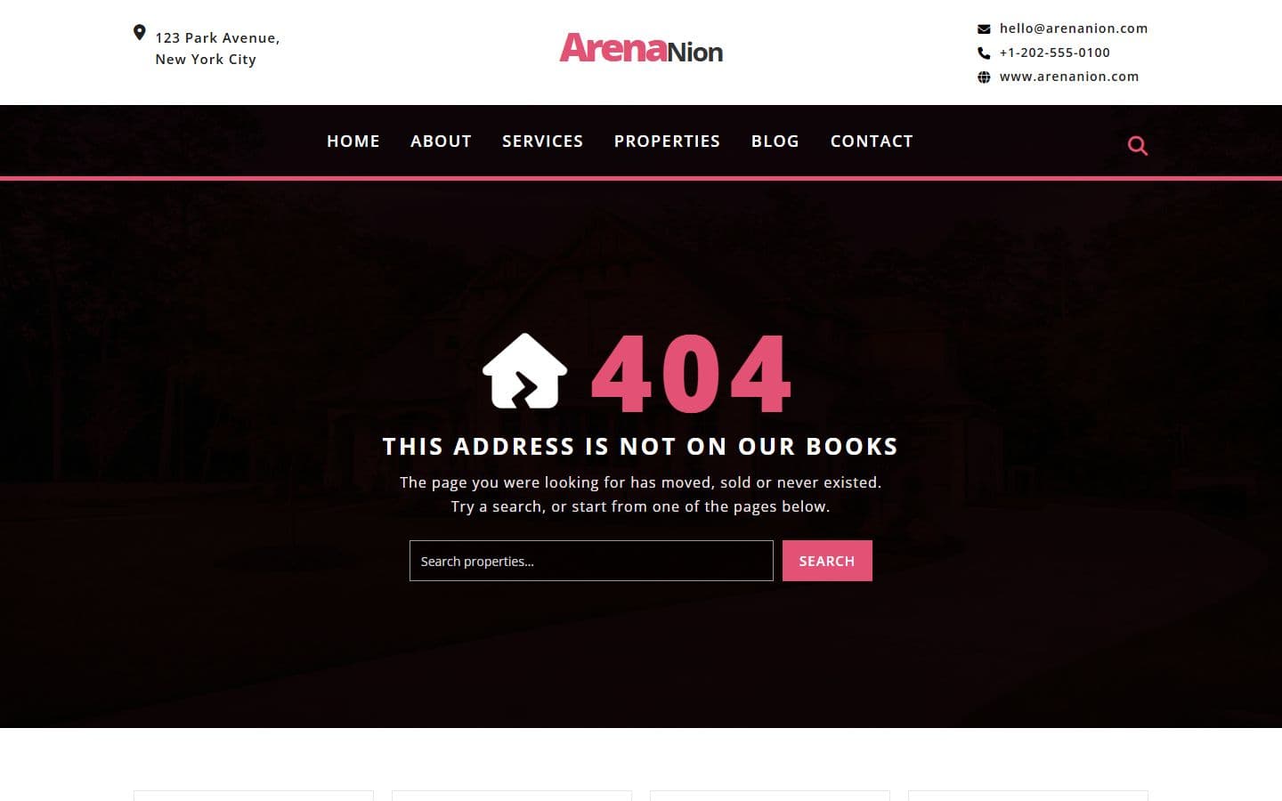 Arenanion 404 page