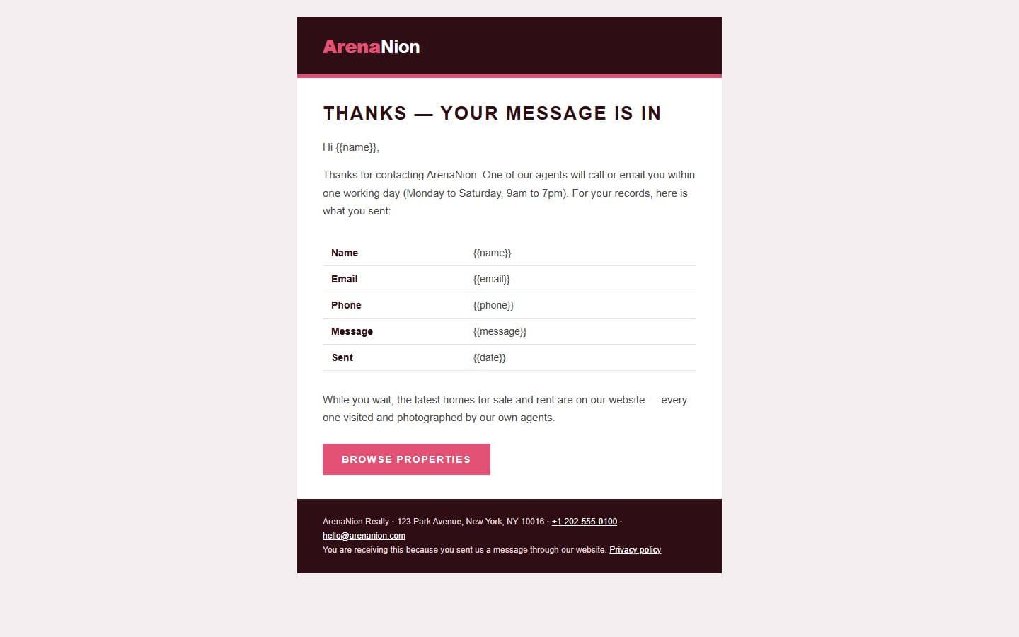 Arenanion Email: contact page