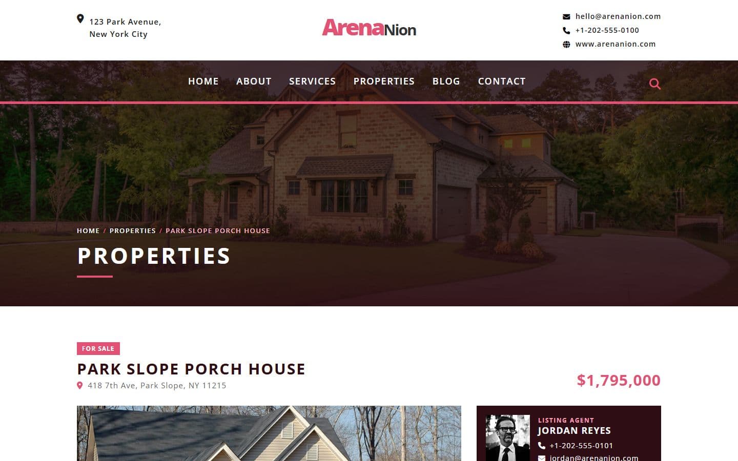 Arenanion Property detail page