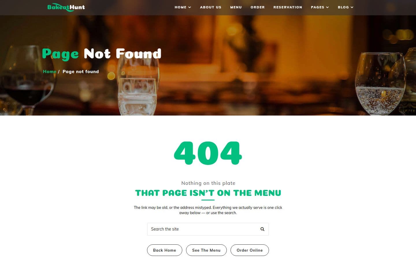 BakeatHunt 404 page