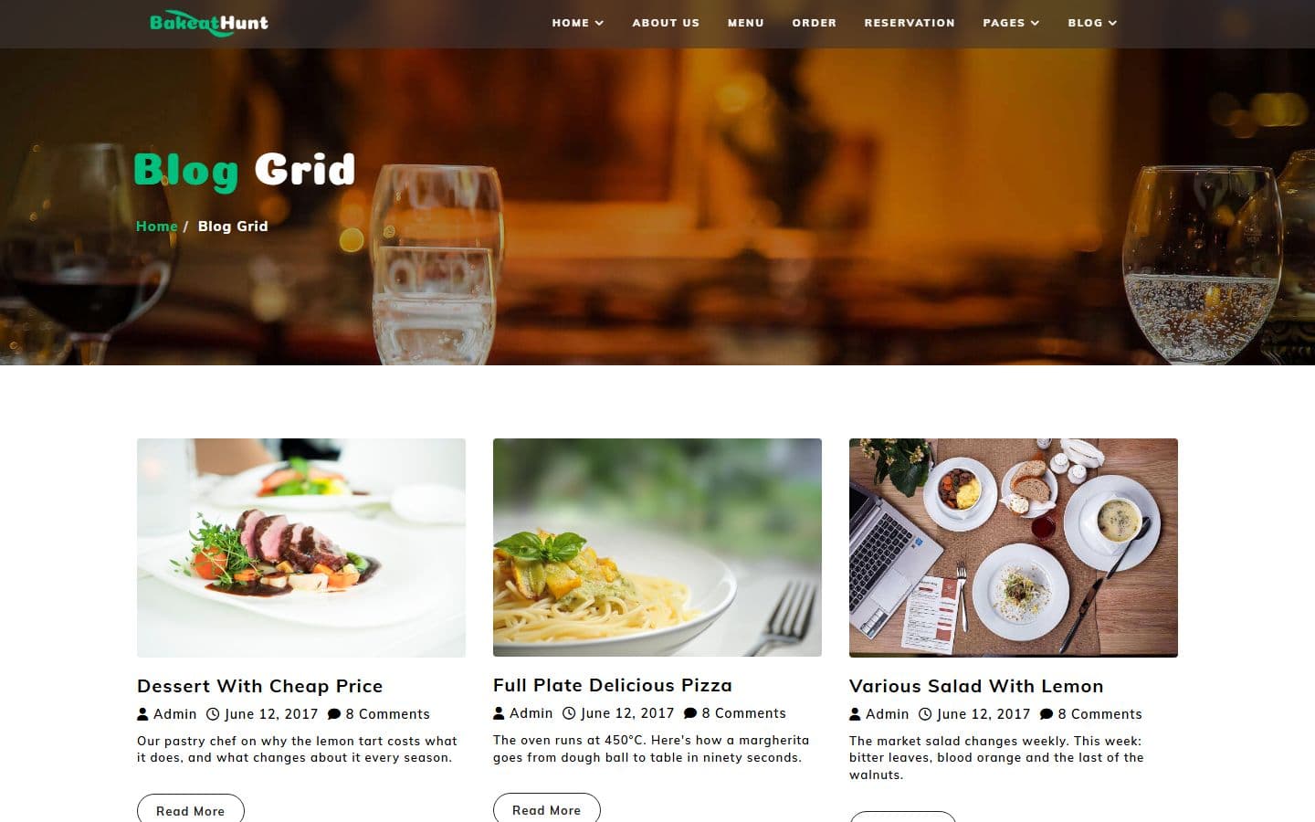 BakeatHunt Bloggrid page