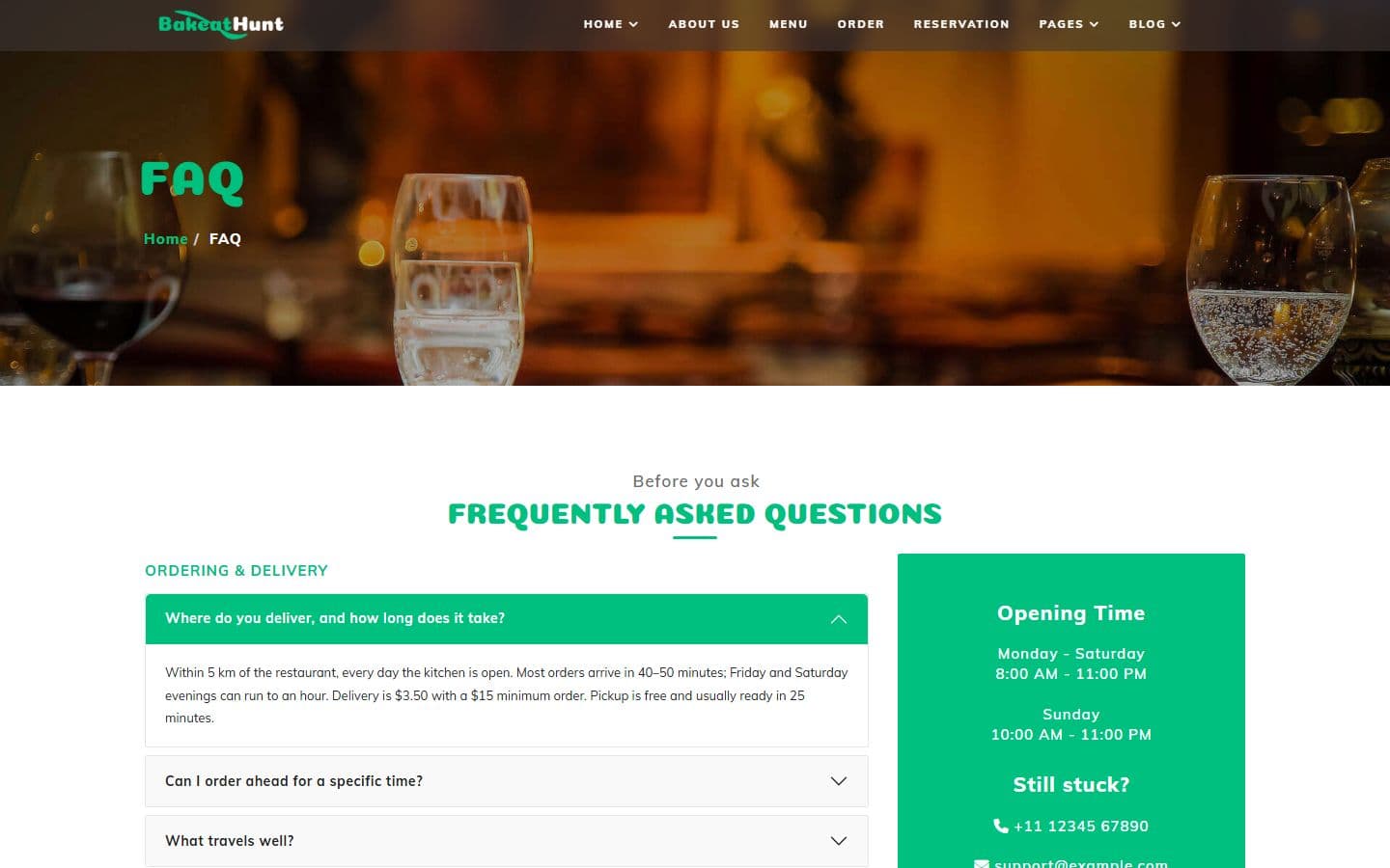 BakeatHunt Faq page