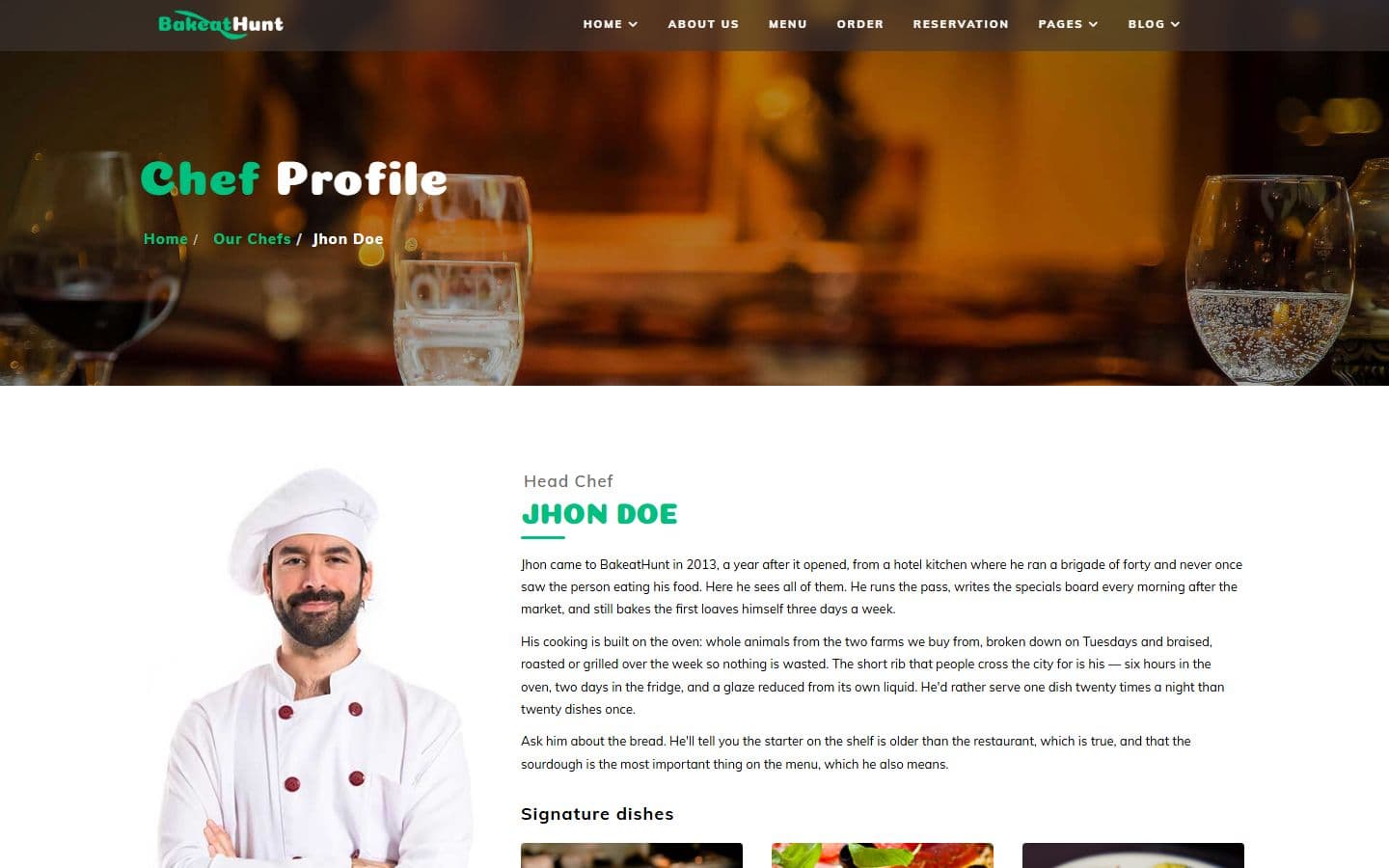BakeatHunt Team member page