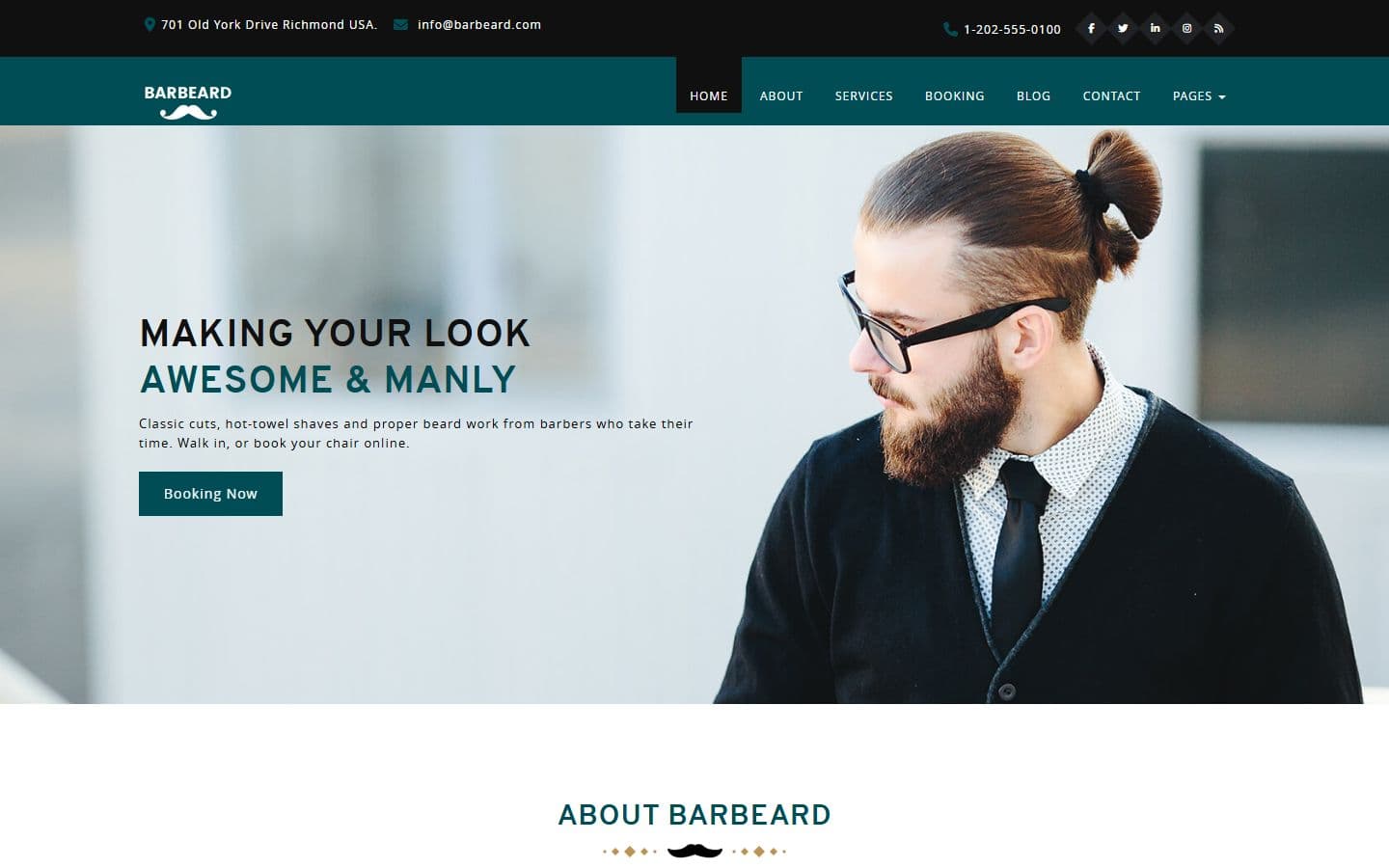 Barbeard - Premium HTML5 Barber Shop Website Template home page