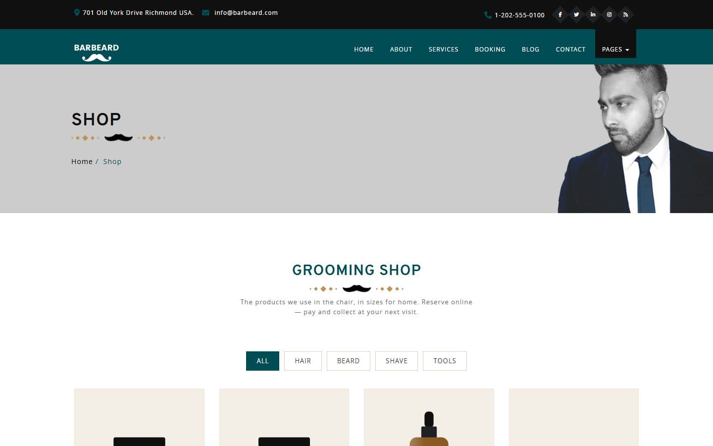Barbeard Shop page