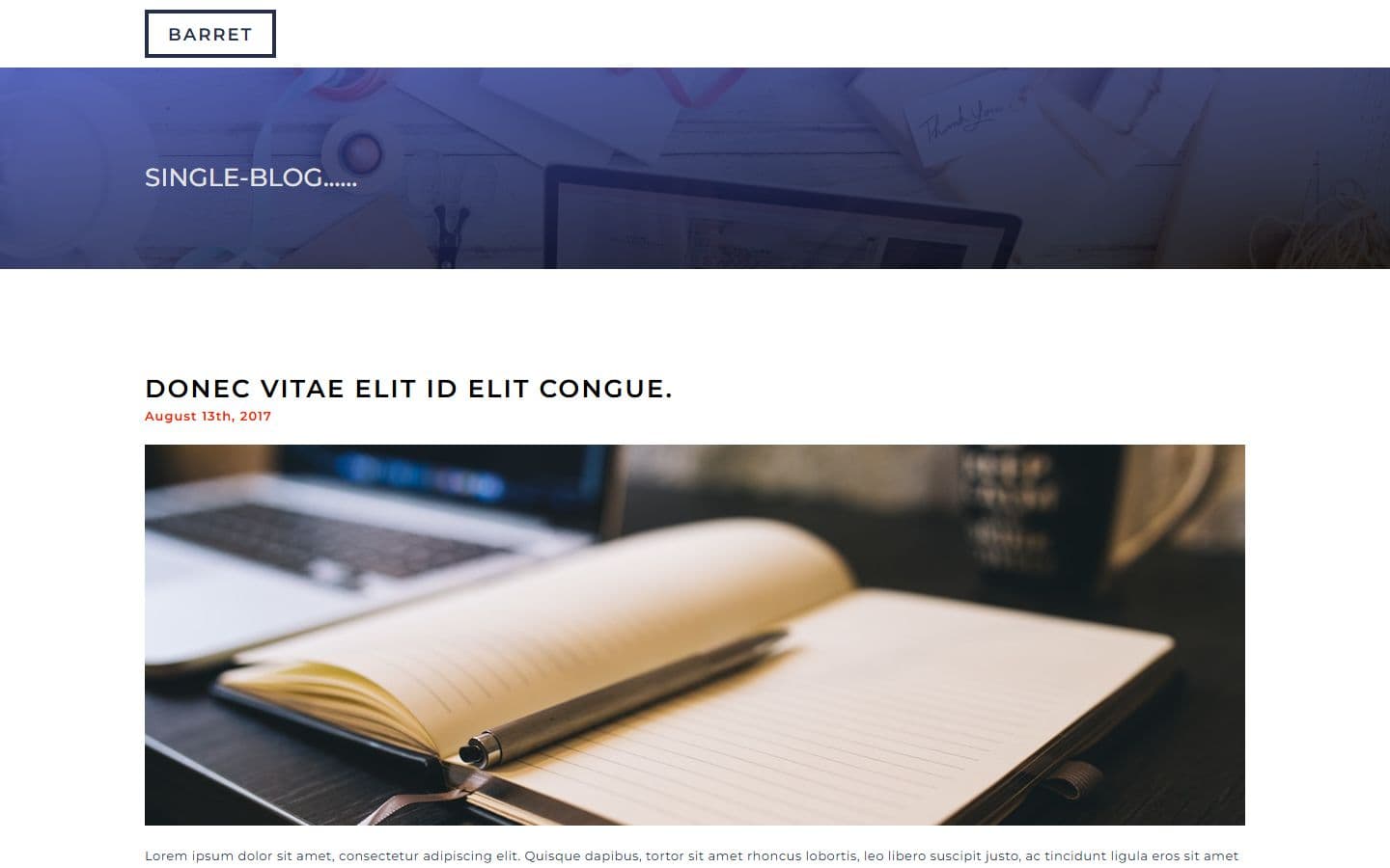 Barret Blog details page