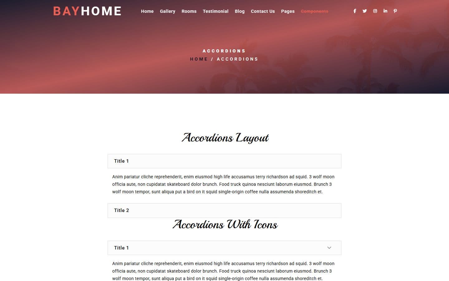 BayHome Accordions page