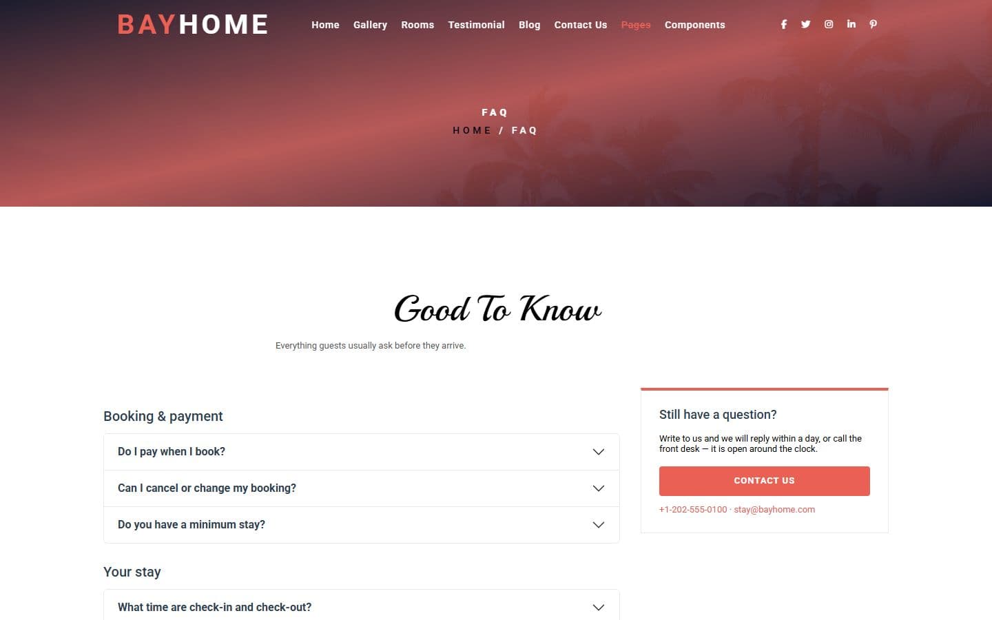BayHome Faq page