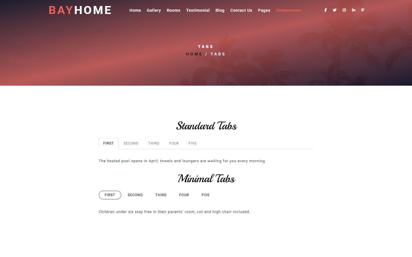 BayHome Tab page