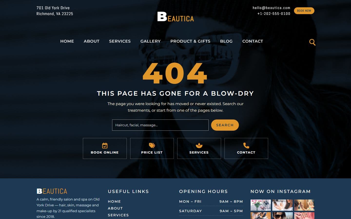 Beautica 404 page